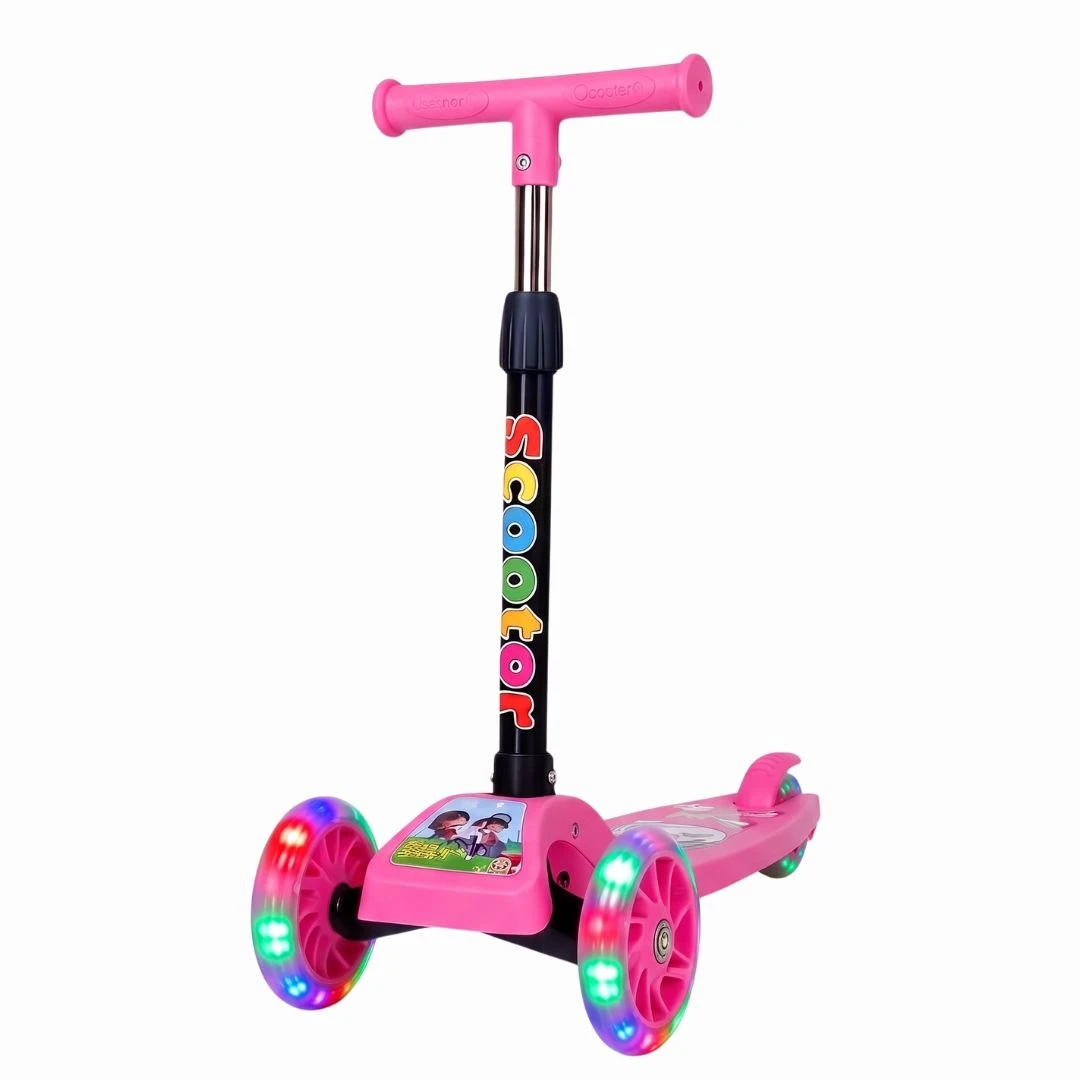 Patinete infantil 3 rodas com led ajustável scooter dobrável menino menina - 5