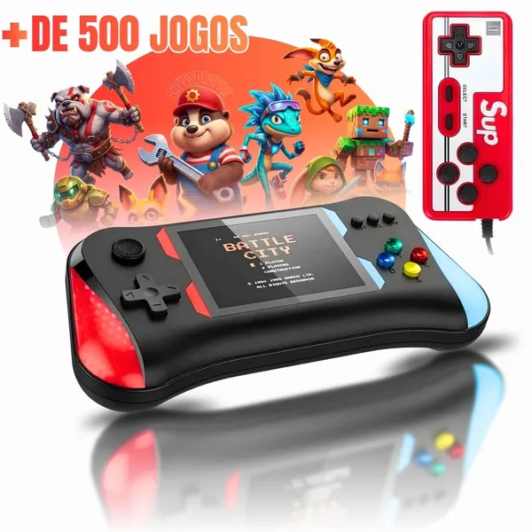Mini Game Portátil Com Controle  - Edição Especial Retro Tela Hd 3.5 500 Jogos - imagem 1