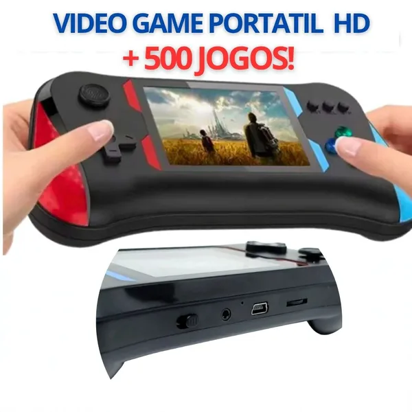 Mini Game Portátil Com Controle  - Edição Especial Retro Tela Hd 3.5 500 Jogos - imagem 3