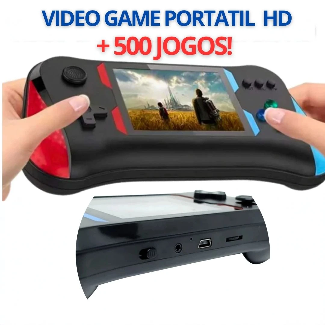 Mini Game Portátil Com Controle  - Edição Especial Retro Tela Hd 3.5 500 Jogos - 3