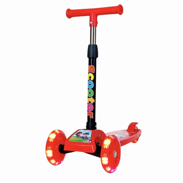 Patinete infantil 3 rodas com led ajustável scooter dobrável menino menina - imagem 5
