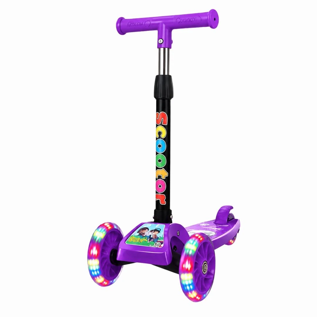Patinete infantil 3 rodas com led ajustável scooter dobrável menino menina - 7
