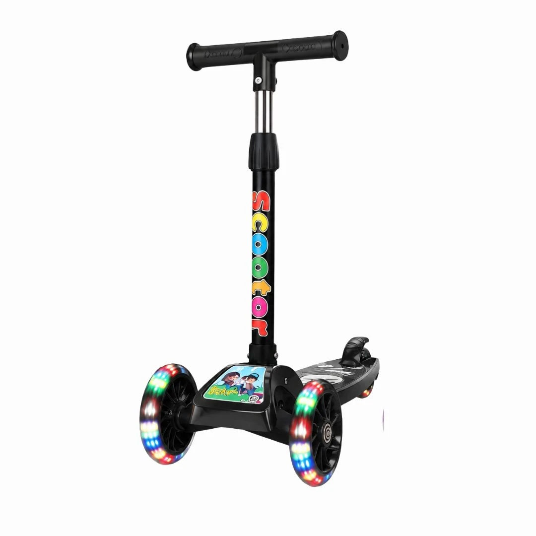 Patinete infantil 3 rodas com led ajustável scooter dobrável menino menina - 9