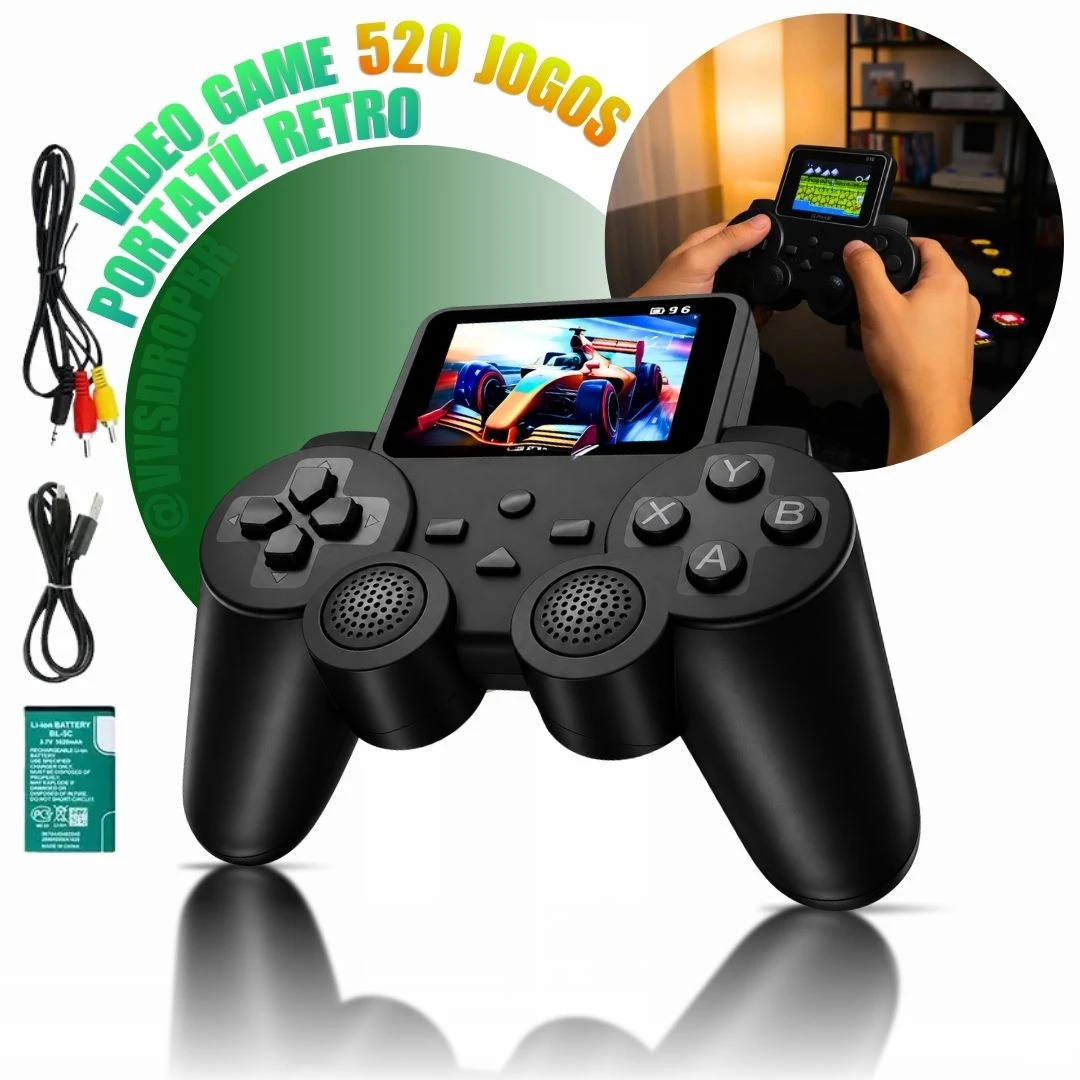 Gamepad Portátil 520 Jogos Controle Video Game Retro - 1