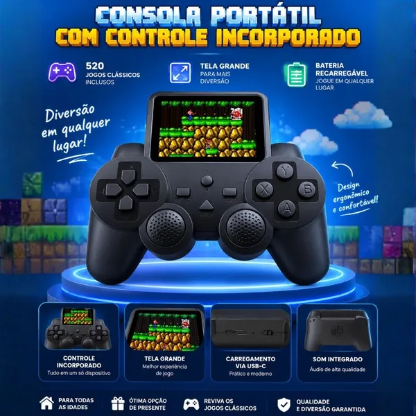 Gamepad Portátil 520 Jogos Controle Video Game Retro - imagem 4