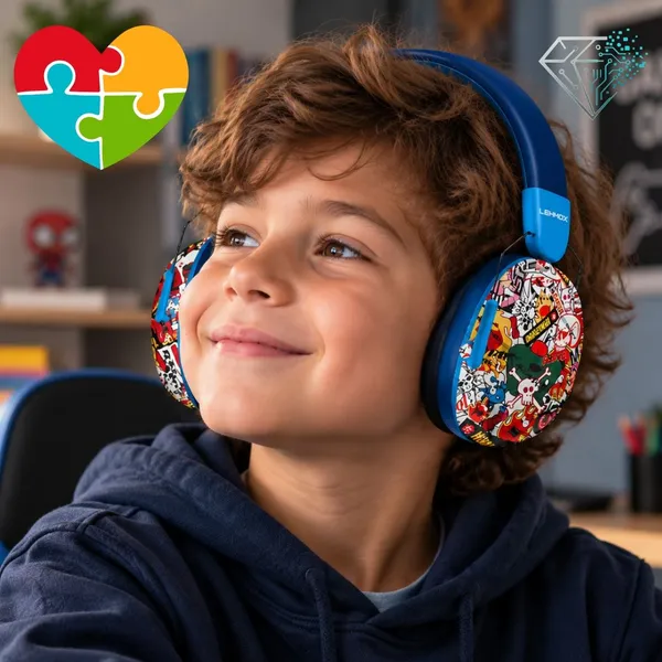 Fone Abafador De Ruido Infantil Criança Autista Tea TEA TDAH Azul - Lehmox - imagem 2