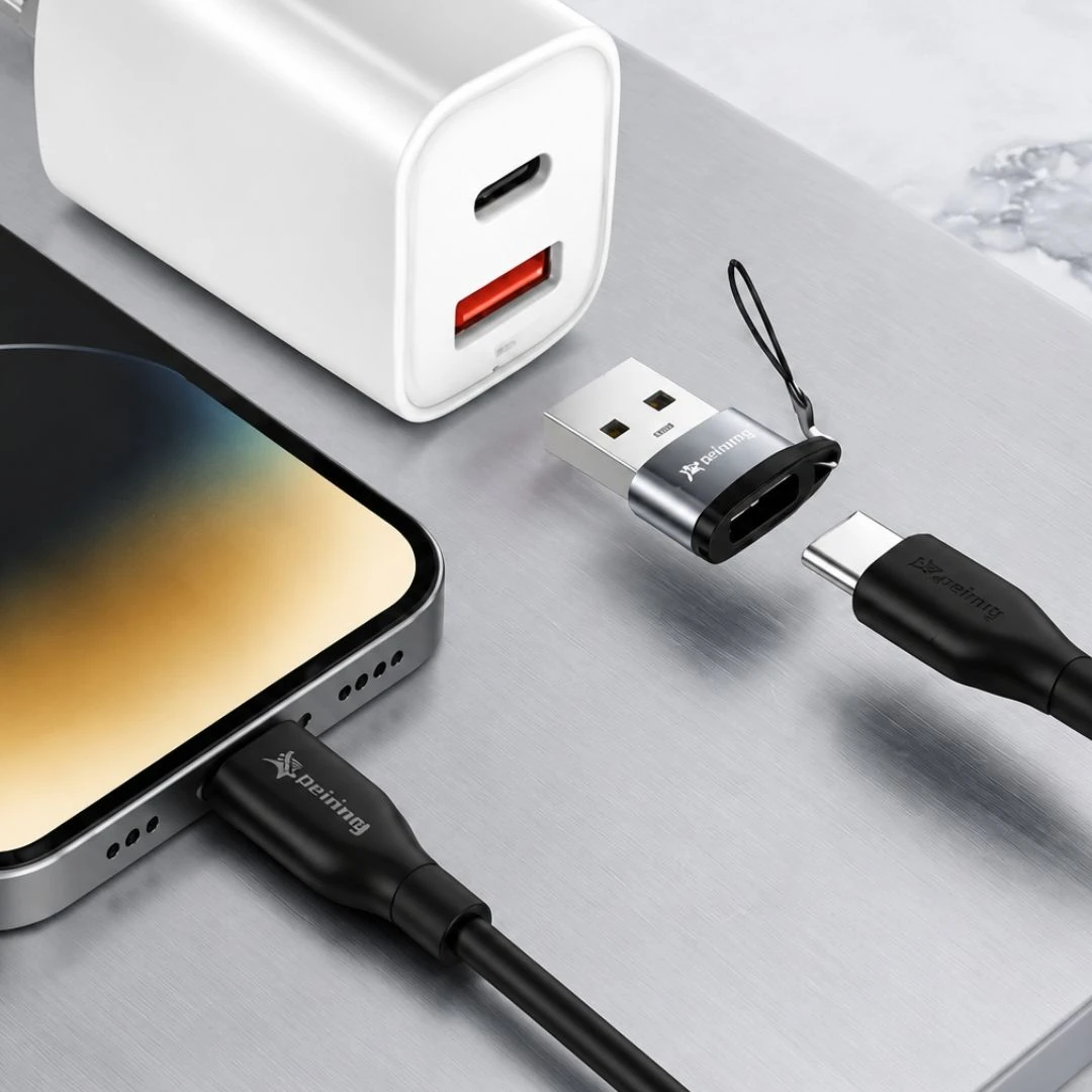 Adaptador Usb-A Para Usb-C peining Macho Fêmea Conversor Dados E Carga Rápida  - 4