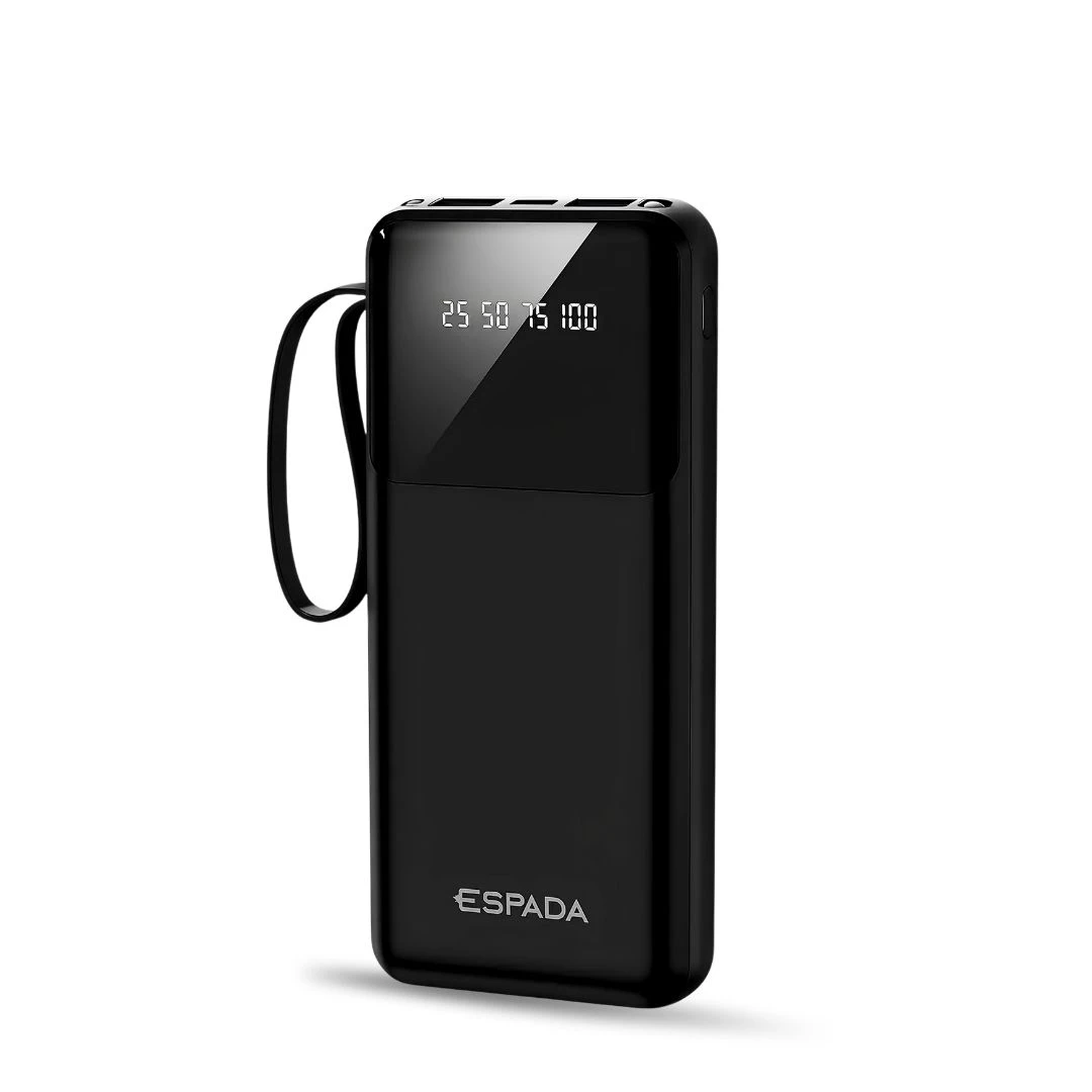 Carregador Portátil Powerbank Com Visor 10000mAh 4 cables de carga rápida PD para Android e iOS e Lanterna Espada BTE-90E - 2
