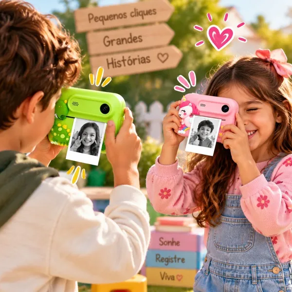 Mini Câmera Infantil de Vídeo Digital Unicórnio e Dinossauro para Crianças Video Jogos Fotos - imagem 2