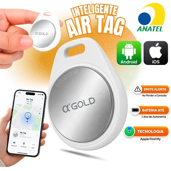 Smart Tag Rastreador GPS Localizador Air Tag Inteligente (Apple Find My) A'GOLD - imagem 1