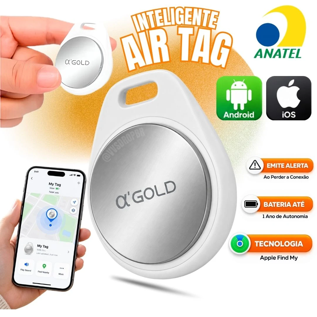 Smart Tag Rastreador GPS Localizador Air Tag Inteligente (Apple Find My) A'GOLD - 1
