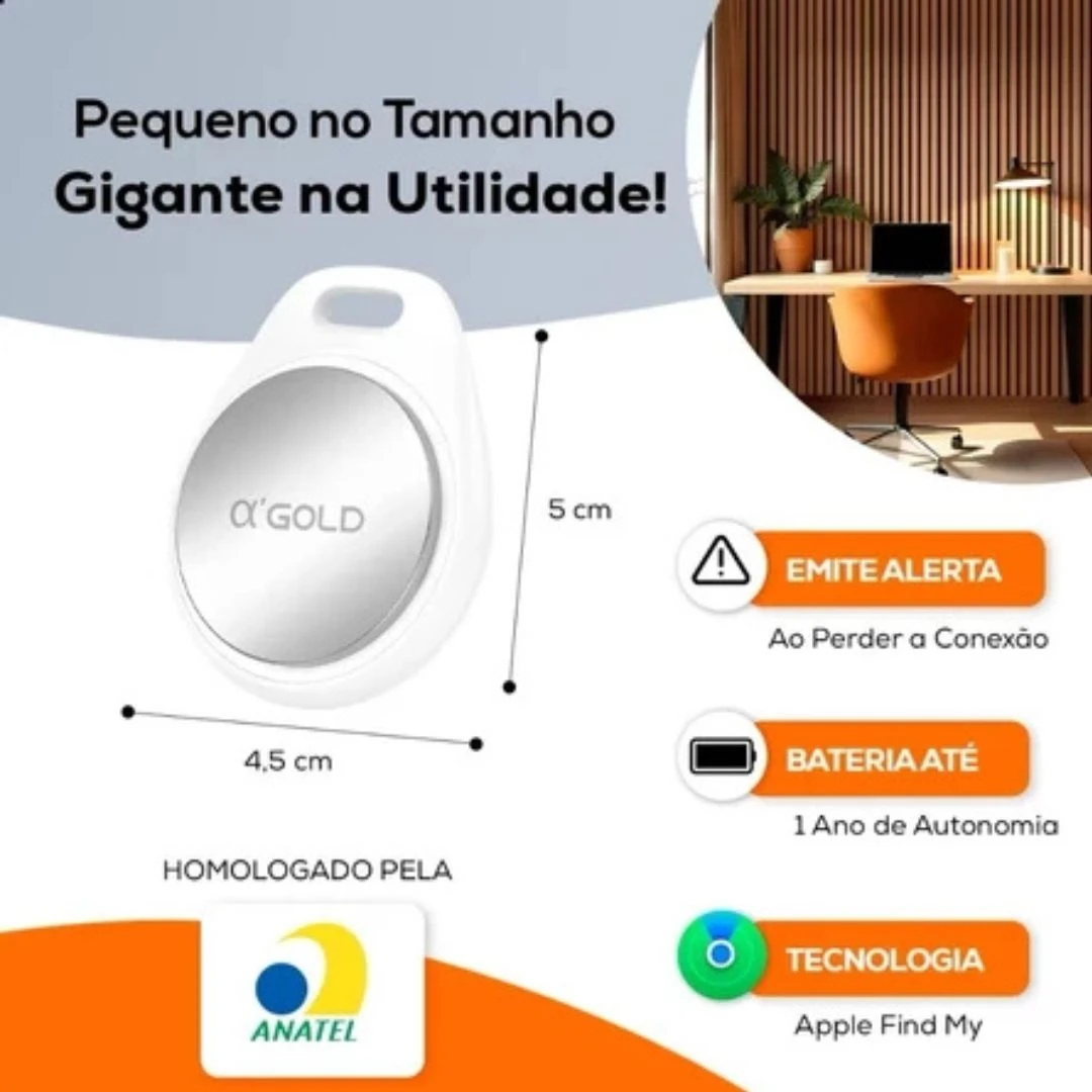 Smart Tag Rastreador GPS Localizador Air Tag Inteligente (Apple Find My) A'GOLD - 6