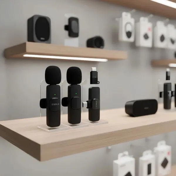 Microfone de Lapela A'Gold Sem Fio Bluetooth para Gravação e Entrevistas - imagem 2