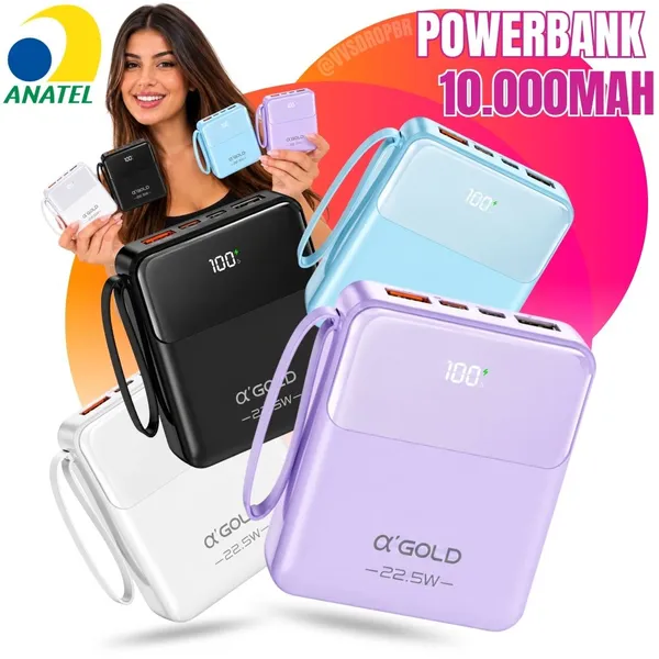 Carregador Portátil Powerbank 10000mAh 22.5W Compacto A'gold BTE-48 - imagem 1