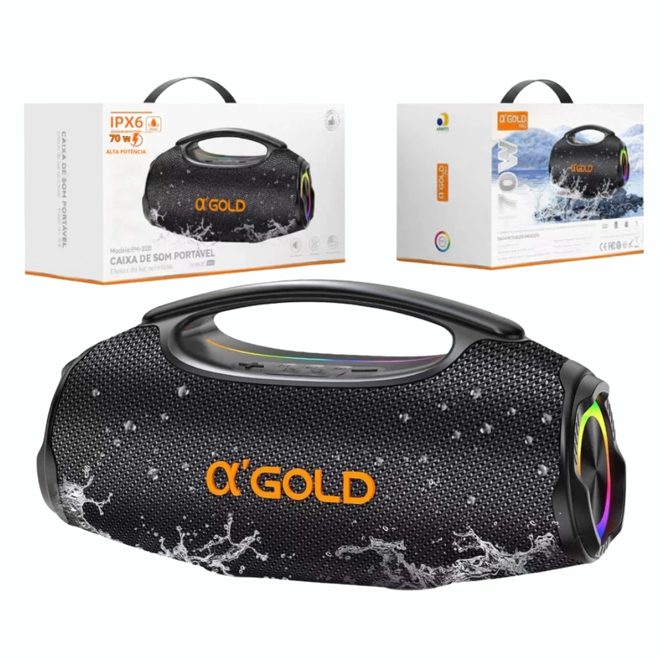 Caixa De Som Bluetooth 70w Rms Som Alto E Graves Potentes TWS IPX6 Aprova d'água - imagem 3