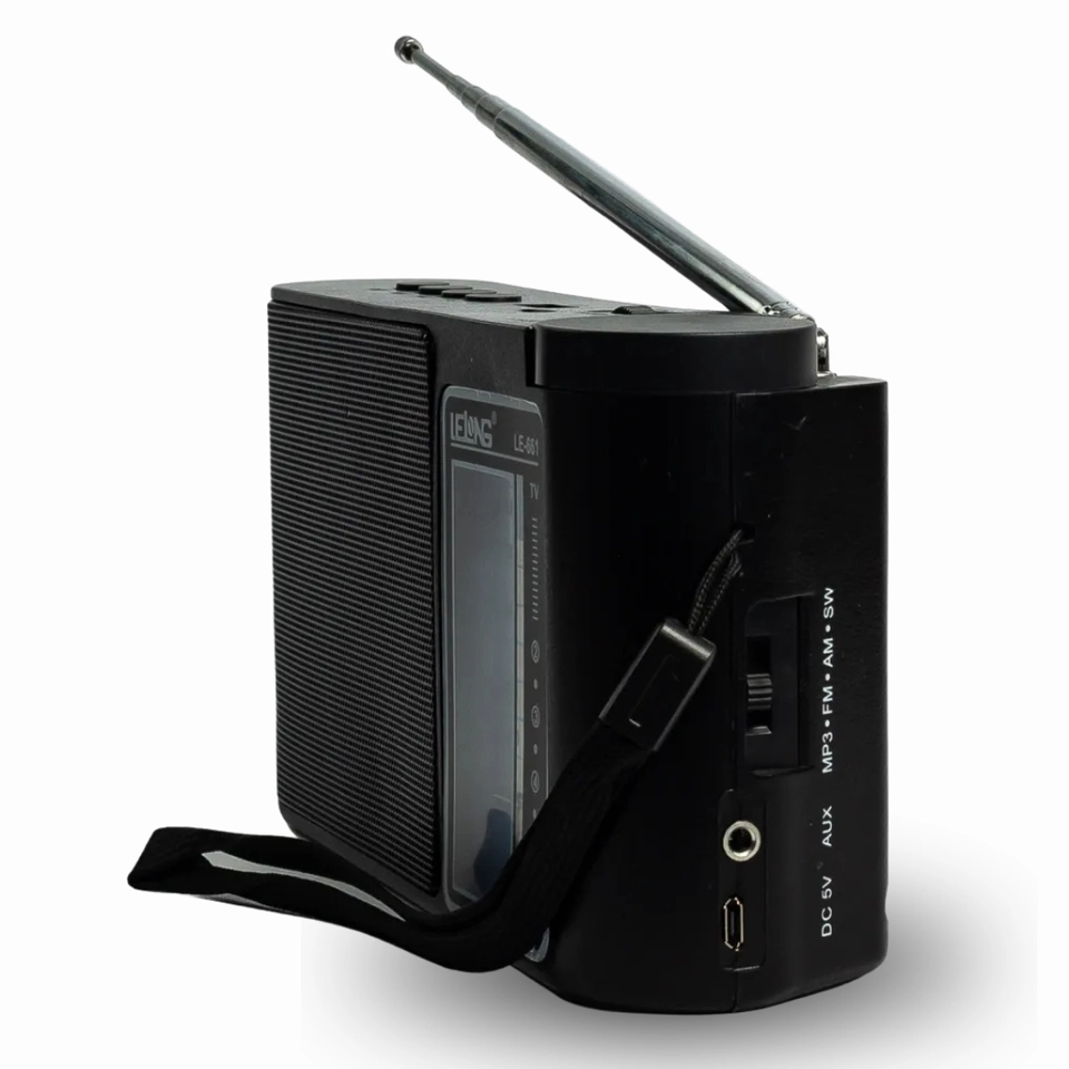 Rádio Portátil Bluetooth AM FM Caixa de Som Rádio Recarregável - 8