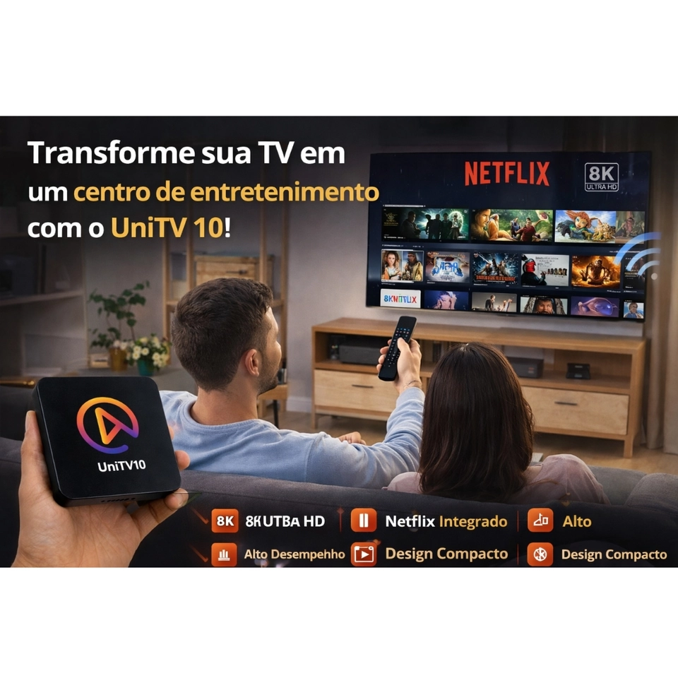 UniTV 10 Box 8K Ultra HD com Netflix | Streaming Rápido, Compacto e Poderoso - 2