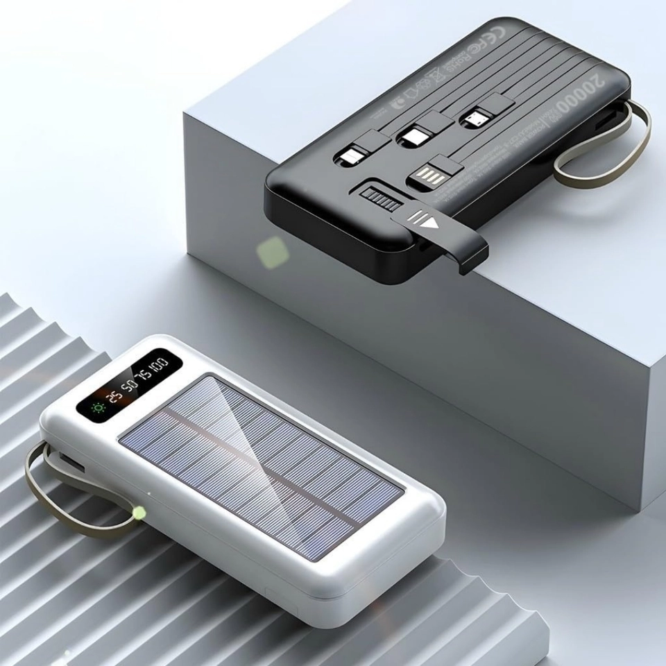 Power Bank Solar Original IT-BLUE 10000mAh com Lanterna LED Cabos Tipo C iOS e Micro USB - imagem 2