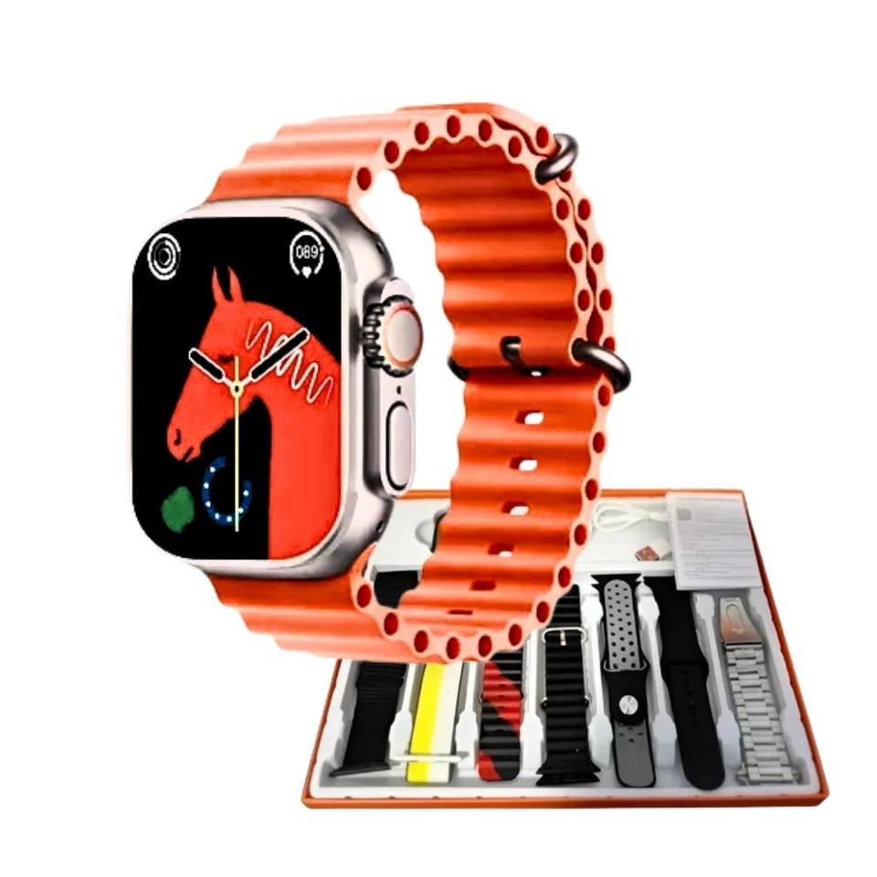 Smartwatch Relógio Inteligente 7 em 1 com 7 Pulseiras – Tela Infinita 2.01", Bluetooth 5.0, Monitor de Saúde e Chamadas - imagem 1