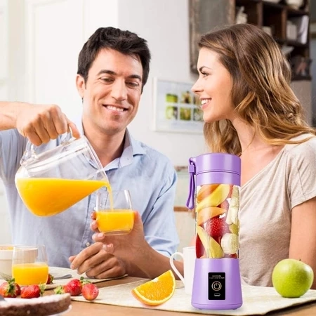 Mini Liquidificador Portátil Juicer de suco elétrico Shake 6 Laminas + Cabo USB 110V/220V 380ML - 3