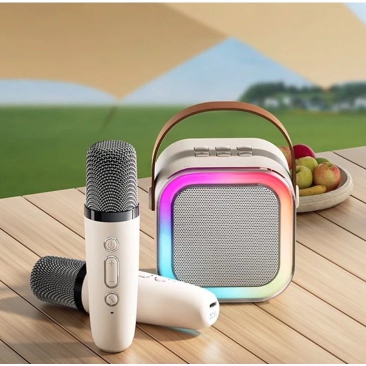 Karaoke Caixa De Som Com 2 Microfones Sem Fio Com Alto-Falante Bluetooth Brincadeira Para A Família Karaokê - 5