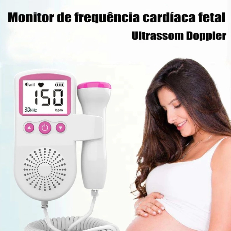 Doppler Fetal Portátil - Monitor Cardíaco para Bebê com Display LCD e Áudio - 5