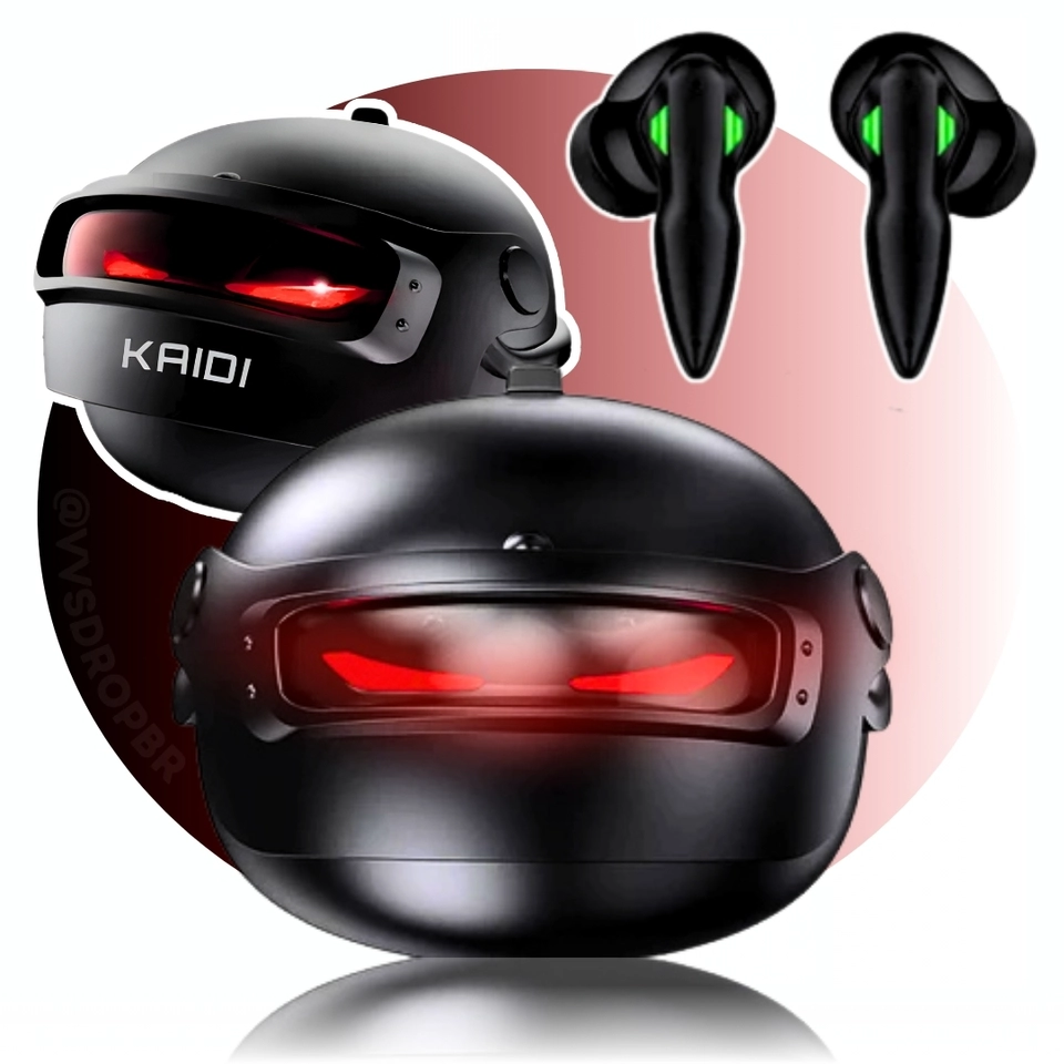 Fone de ouvido sem fio Bluetooth TWS 5.3 com redução de ruído e graves fortes para jogos KAIDI KD777 - imagem 1
