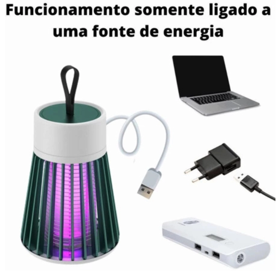 Lâmpada Elétrica Mata-Mosquitos Com Luz UV Usb Armadilha Para Insetos - 4