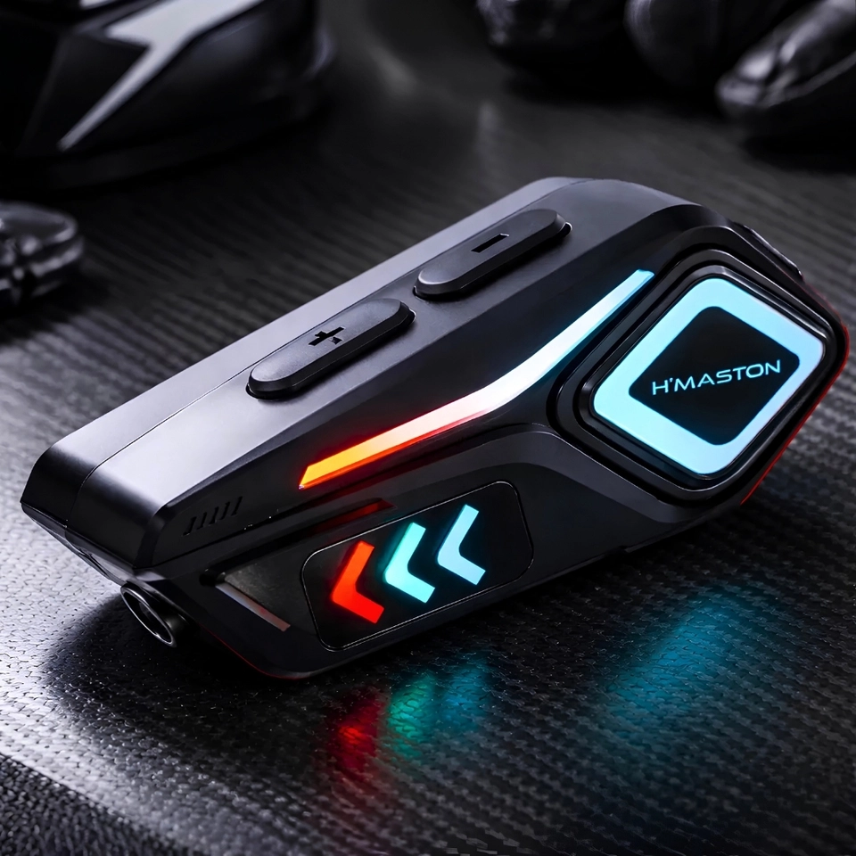 Fone de ouvido bt para capacete ANC Bluetooth 5.4 LED IP65 Tipo-c 40H H'maston MT-02 - imagem 2