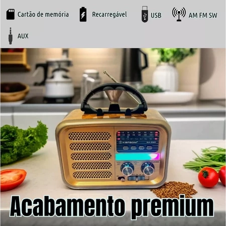 Rádio Am Fm Retrô Vintage Antigo Bluetooth Pen Drive Cor Modelo 1 - 3