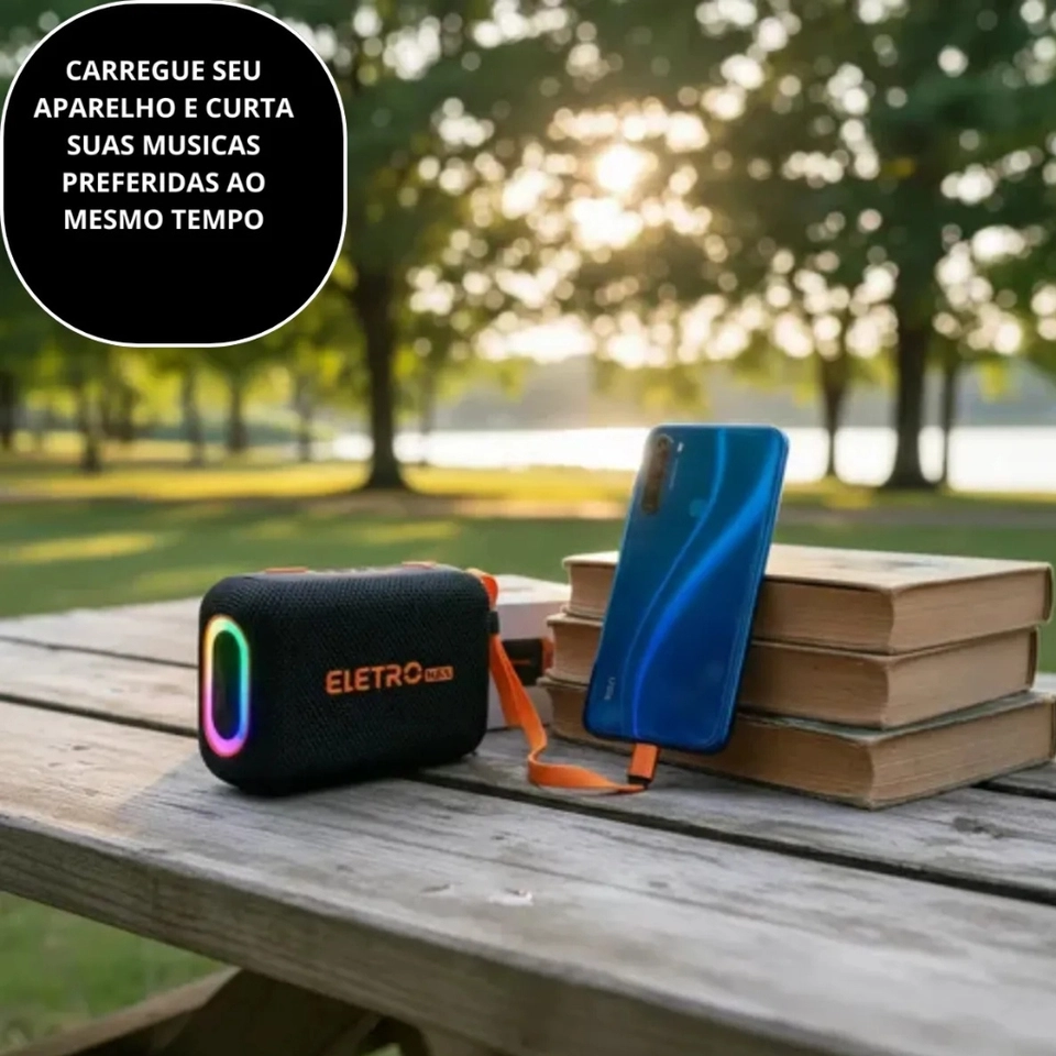 Caixa De Som Bluetooth 50w 2 Em 1 + Power Bank 10000mah Turbo - imagem 4