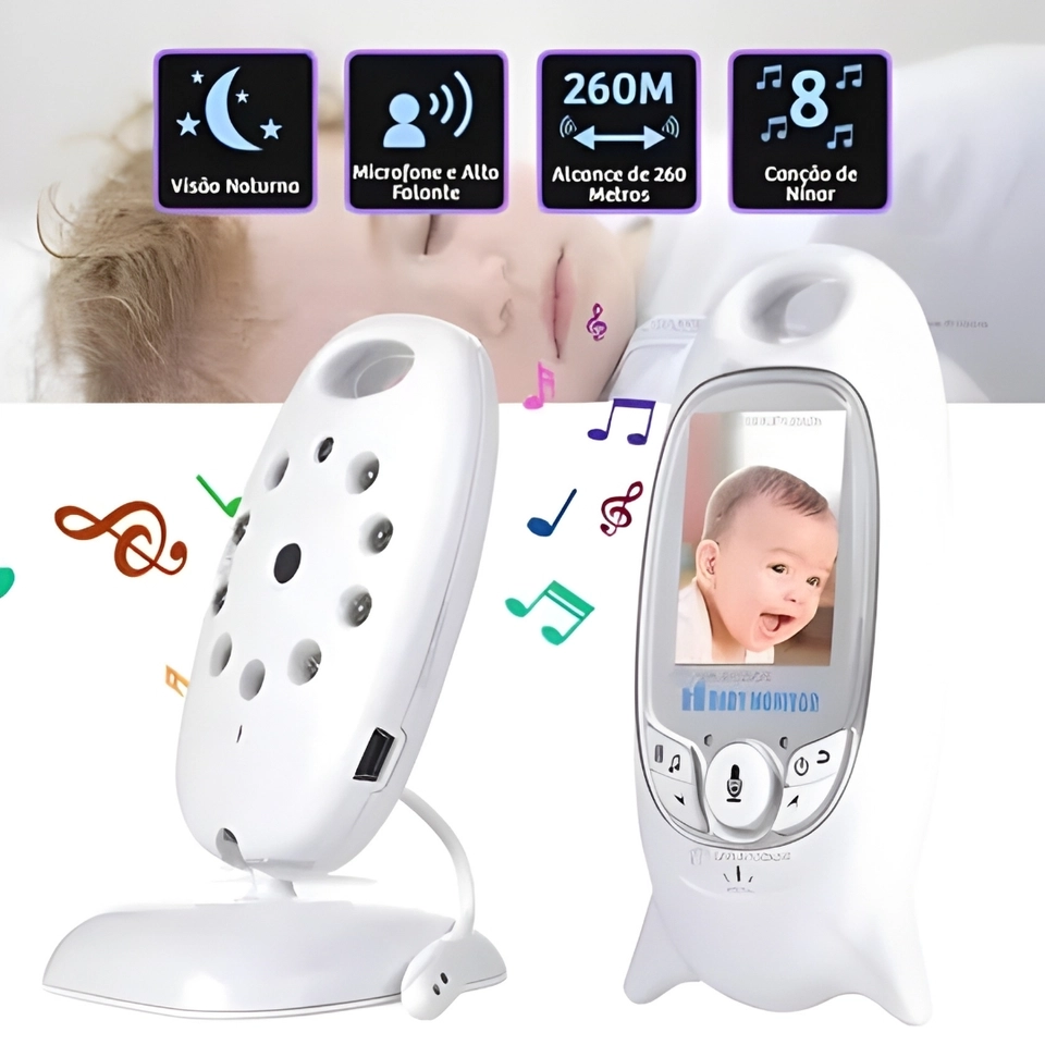 Baba Eletronica Monitor Recarregavel Com Musica De Ninar - Baby Monitor - 2