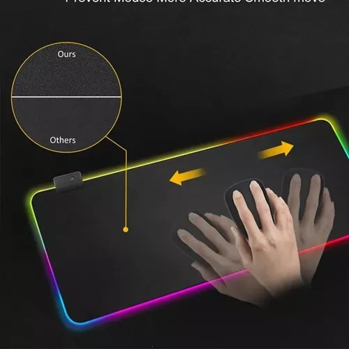 Mousepad Tapete Gamer Ergonômico Led Cores Rgb Grande - 8
