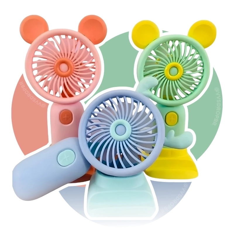 Ventilador Portátil Mini De Mão Mesa Recarregável Usb Com Cabo - 1