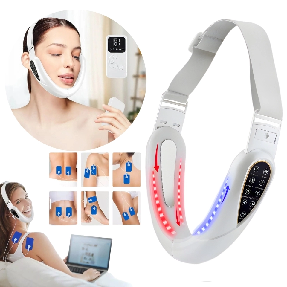 Massageador Facial V-face Ems Redutor De Papada Kapbom Aparelho De Massagem Redsutor De Papadas 127/220v - imagem 3