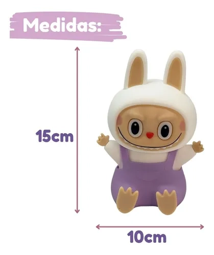 Luminária Abajur De Silicone Infantil Rgb Labubu - 4