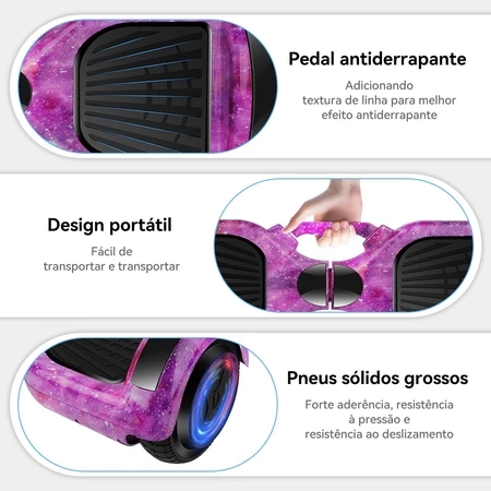 Hoverboard Infantil Skate Elétrico 6.5" Led Bluetooth Bateria De Grande Capacidade Endurance Forte - 7