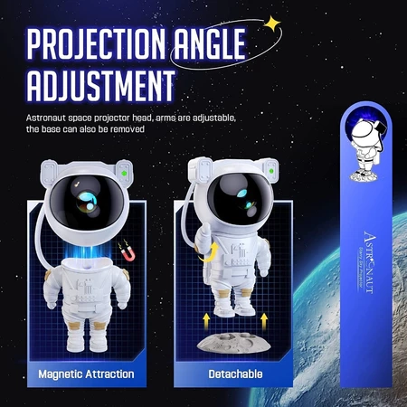 Projetor De Galáxia Astronauta, Luz Noturna Com Céu Estrelado, Lâmpada Projetora Para Decoração E presente - 8