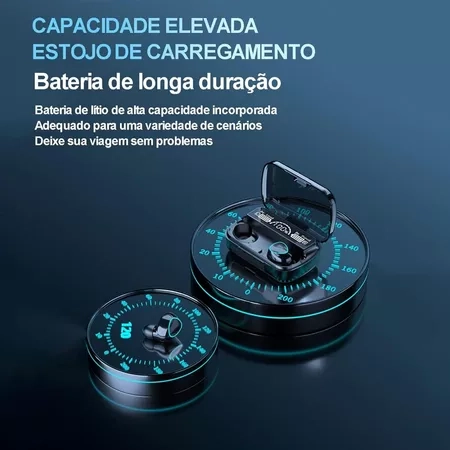 Fone De Ouvido Bluetooth Sem Fio TWS M10 9D Estéreo Hi-Fi Display LED Bateria De Longa Duração - 6