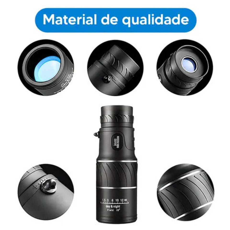 Monóculo Luneta 16x52 Profissional Tático Telescópio Alcance Até 8km - 4