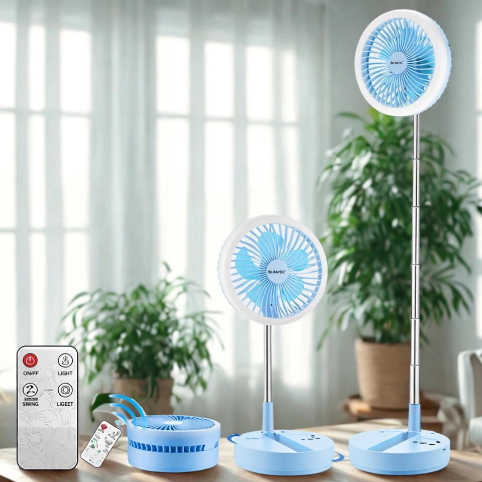 Ventilador Portátil Dobrável 4 Velocidades Escalável Recarregável USB - 2