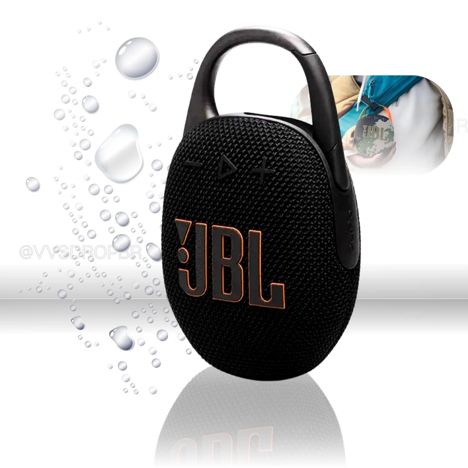 Caixa de som ultraportátil à prova d'água JBL Clip 5 Cor Preto (ORIGINAL) - imagem 1