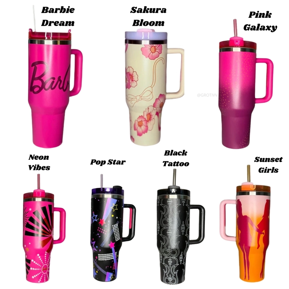 Copo Térmico Inspiração Barbie - Aço Inox com Tampa Emborrachada 1200ml - imagem 2