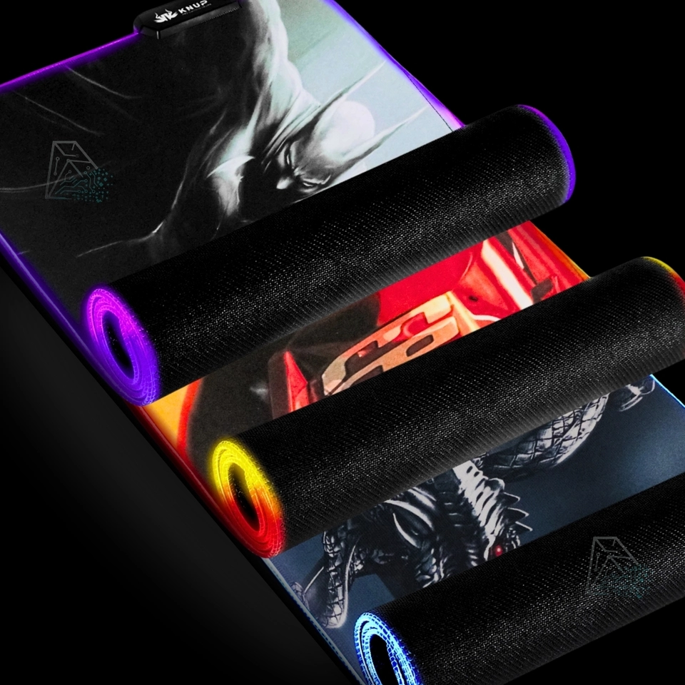 Mousepad Gamer LED RGB 80x30cm Base Borracha Superfície Tecido USB Antiderrapante - 6