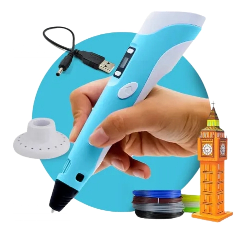 Caneta 3d Impressora Profissional Infantil Com Refil E Cabo Usb  - 1