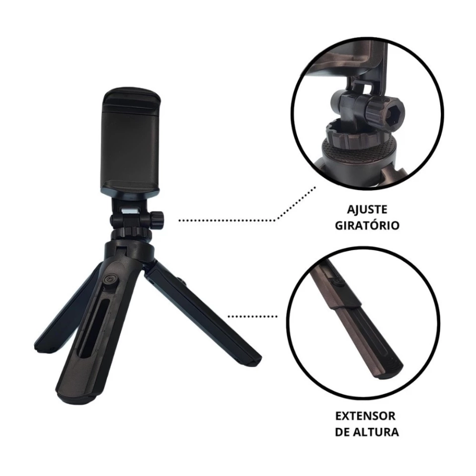 Tripé Tripod Suporte Celular 360º – Base Estável  - 7