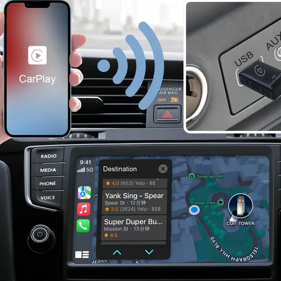 Carplay Adaptador Sem Fio Car Play Android Auto 2 Em 1 Usb Car Play Wireless Automático - 4