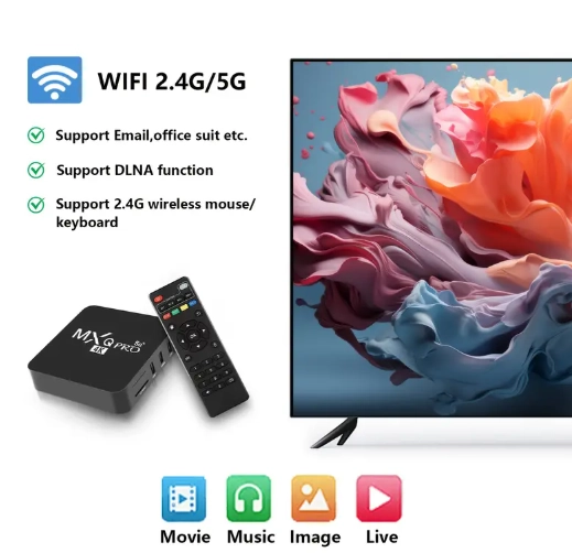 TV Box MXQPRO Quad-Core, Saída 4K Ultra HD, WiFi Dual-Band (2.4G/5G), Wireless 4.0, Assistente de Voz do Google, 2x USB 2.0, Player de Mídia Inteligente, Design Minimalista, Construção Durável - 3