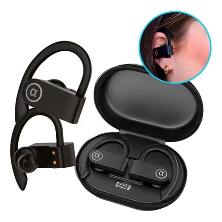 Fone Ouvido Bluetooth 5.3 Sport Orelhas Penduradas Sem Fio IPX5 A'GOLD FN-B21 Academia Corrida - 1