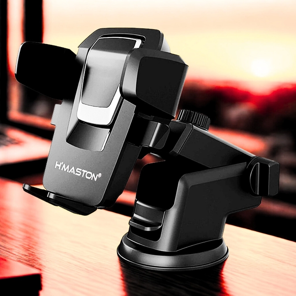 H'maston CJ-02 Suporte Celular GPS Veicular Carro Universal Automóvel Saída Grampo Ajustável 360° - 2